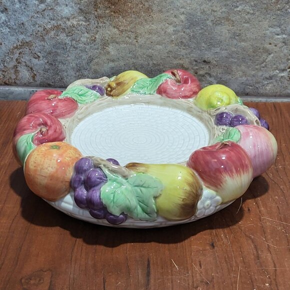 Vintage Fitz and Floyd Fruit Fair Pillar Candle Holder Base Underplate - Picture 9 of 11